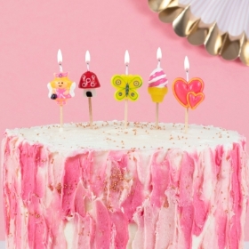 Princess set of Birthday Cake Candles Pack of 5.